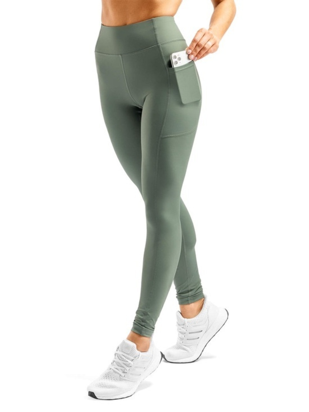 NWT All in Motion Dynamic Flex High-Waist Olive Green Active Pocket Leggings Sm